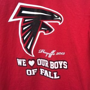 Gilman Men’s Small Red Cheerleader Atlanta Falcons 2013 Football Playoff T-Shirt